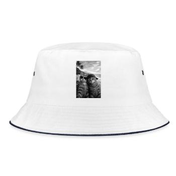 Cat Beach Duo Sunglasses - Bucket Hat - white/navy - Front