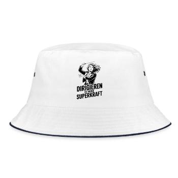 Chorleiterin - Dirigieren ist meine Superkraft - Bucket Hat - Weiß/Navy - Vorne