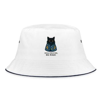 Katzenzauber im Sternenmantel - Bucket Hat - Weiß/Navy - Vorne