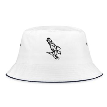 Black Eagle in Flight - Bucket Hat - white/navy - Front