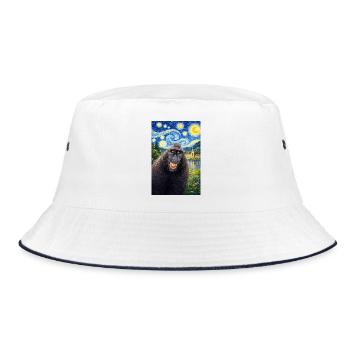 Makake Sternennacht - Bucket Hat - Weiß/Navy - Vorne