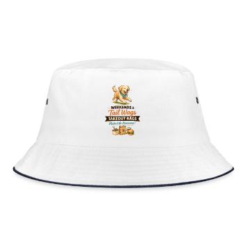 Tail Wag Takeout Bags - Bucket Hat - white/navy - Front