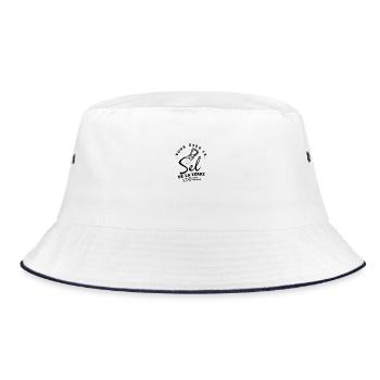 Embleme Circulaire Plume Stylisee - Bob - blanc/marine - Devant