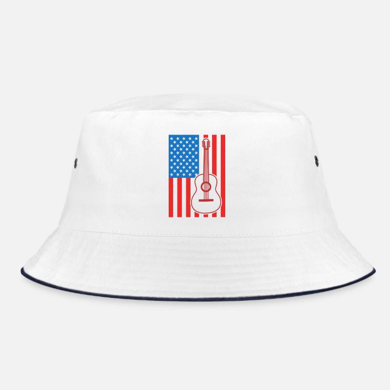 Guitar USA Flag Bucket Hat