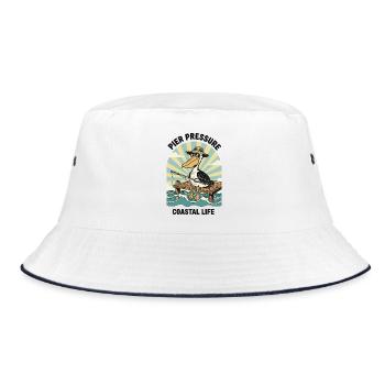 Pelican Fisherman Pier Pressure Coastal - Bucket Hat - white/navy - Front