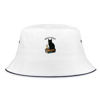 Stille Magie Katze - Bucket Hat - Weiß/Navy - Vorne