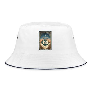 Be True. Slow Life. - Bucket Hat - white/navy - Front