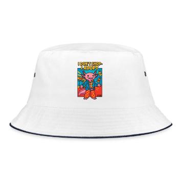 Ich kaufe nicht ein, ich adoptiere Alien - Bucket Hat - Weiß/Navy - Vorne