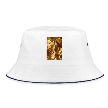 Golden Ridge Abstrakter Berg - Bucket Hat - Weiß/Navy - Vorne