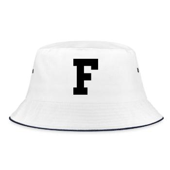F - Bucket Hat - white/navy - Front