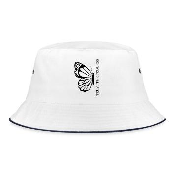 Trust the Process Butterfly Minimal Tee - Bob - blanc/marine - Devant