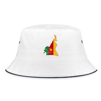 Carte du drapeau du Cameroun utilisée - Bob - blanc/marine - Devant