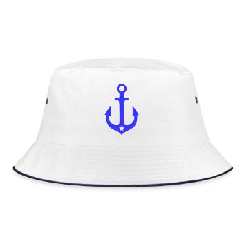 North Anchor with Star – Blue - Bucket Hat - white/navy - Front