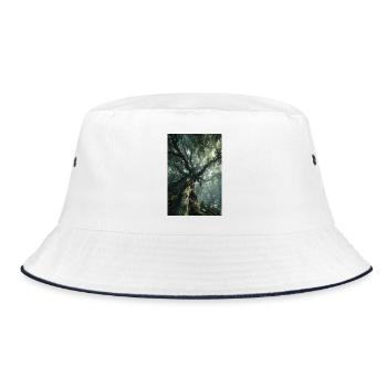 Ancient Forest Light - Bucket Hat - white/navy - Front