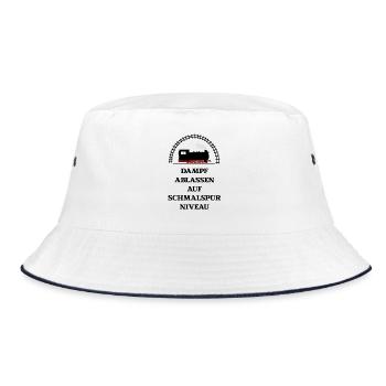 Dampf Ablassen Schmalspur - Bucket Hat - Weiß/Navy - Vorne