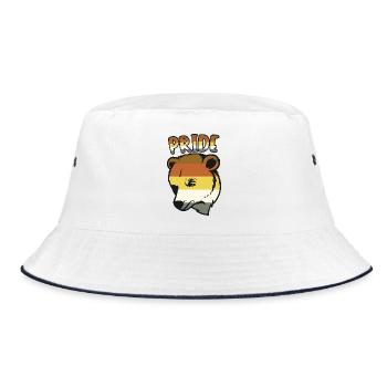 Bear Pride Flag LGBTQ Community Animal Graphic - Bucket Hat - white/navy - Front