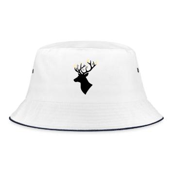 Deer Head Butterfly Yellow - Bucket Hat - white/navy - Front
