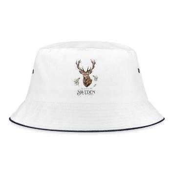 Tête de cerf dans la forêt sauvage de Suède - Bob - blanc/marine - Devant