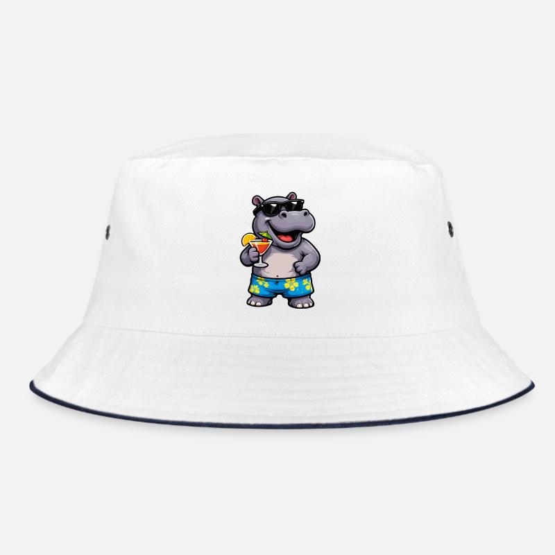 Hippo avec un short hawaïen cocktail Bob