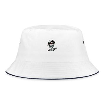 Bust Glitch Baroque - Bucket Hat - white/navy - Front