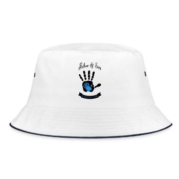 Blauer Handabdruck Für Teamgeist C - Bucket Hat - Weiß/Navy - Vorne