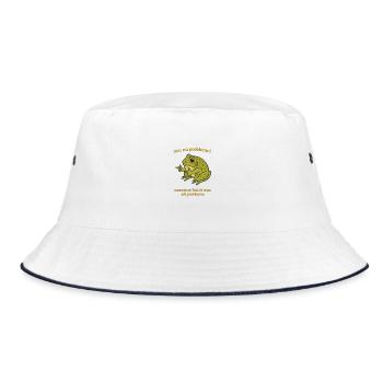 Frog Sayings Problemo Remix - Bucket Hat - white/navy - Front