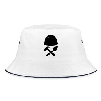 T-shirt Construction - Builder Tools Helmet - Bucket Hat - white/navy - Front