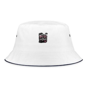 Too specific to explain – Gothic Pink - Bucket Hat - white/navy - Front