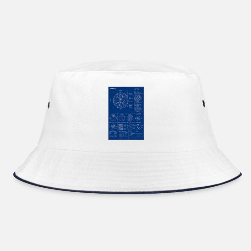 Tomato Blueprint Diagram Bucket Hat