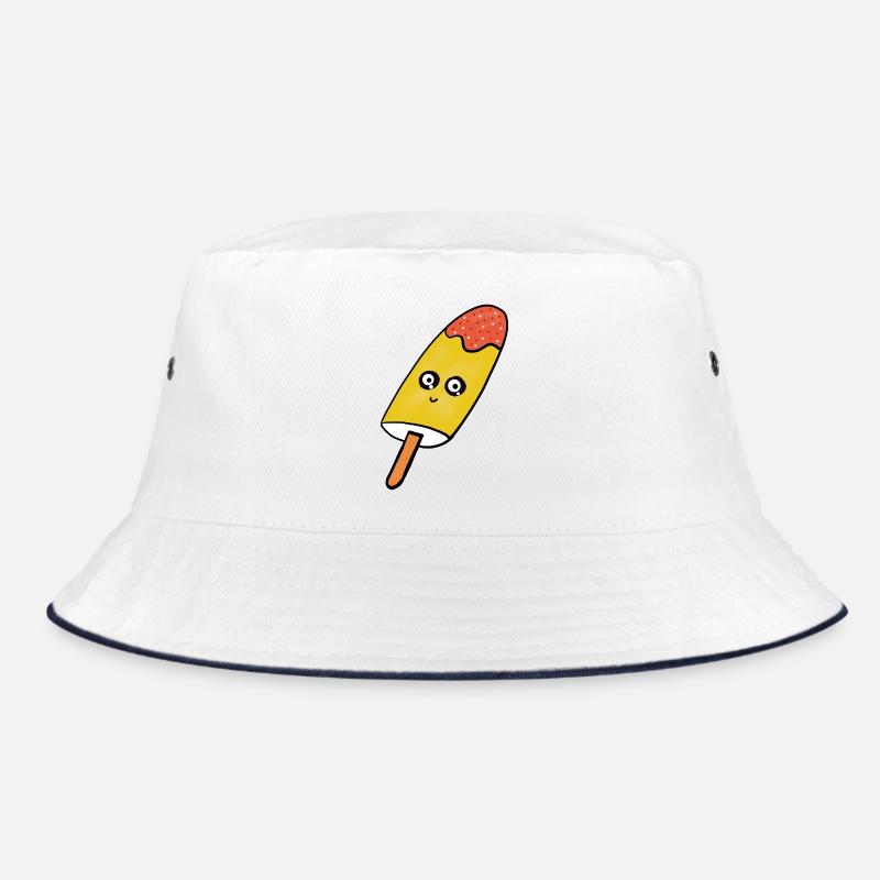 Kawaii  Eis Eiskrem Kinder lustig - Bucket Hat - white/navy