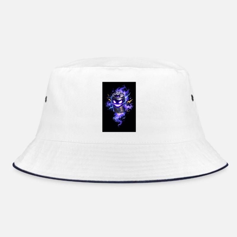 Violette Spukkanone Halloween - Bucket Hat - Weiß/Navy
