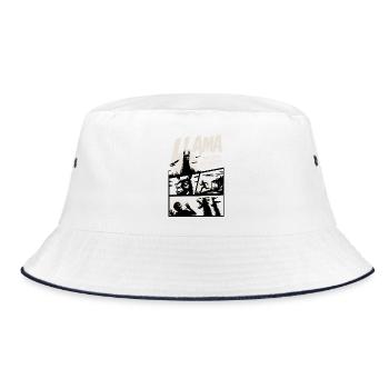 The Llamas Are Coming Horror Art - Bucket Hat - white/navy - Front