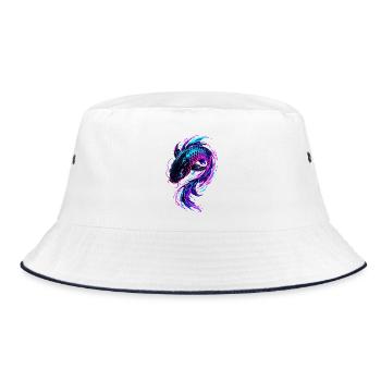 Neon Koi Flow - Bucket Hat - white/navy - Front