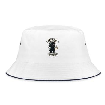 I have to give a shit to cat lovers sarcastically - Bucket Hat - white/navy - Front