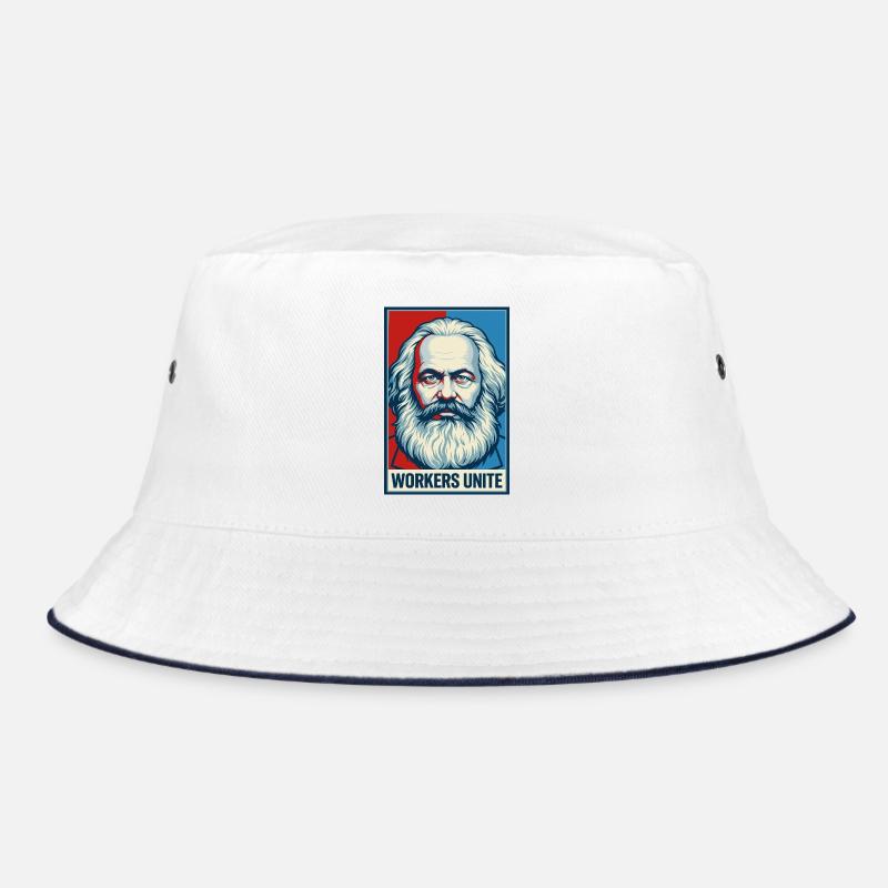 Marx Portrait: Workers Unite Poster Bucket Hat