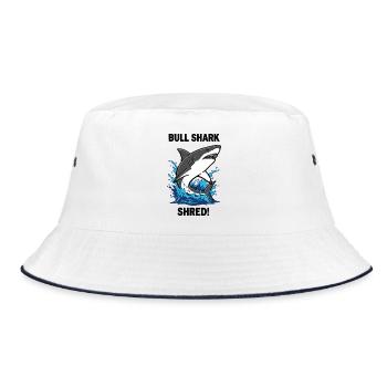 Bulldoggenhai Shred-Shark Sea Bull - Bucket Hat - Weiß/Navy - Vorne