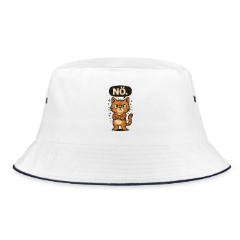 Nope - cat says no - Bucket Hat - white/navy - Front
