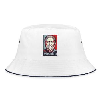 Wisdom Portrait Pop Art - Bucket Hat - white/navy - Front