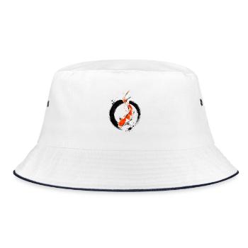 Zen Koi Ink Circle - Bucket Hat - white/navy - Front