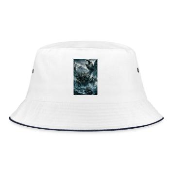 frozen bound Kraken Standoff - Bucket Hat - white/navy - Front