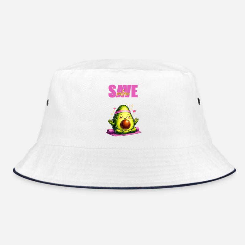Avocado in yoga flow on mat Bucket Hat