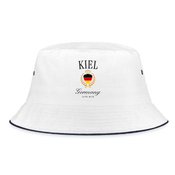 Kiel Germany Coat of Arms Crown – Baltic Sea Souvenir - Bucket Hat - white/navy - Front