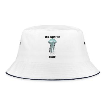 Meduse Boite Box Jellyfish Shock Ocean - Bucket Hat - Weiß/Navy - Vorne