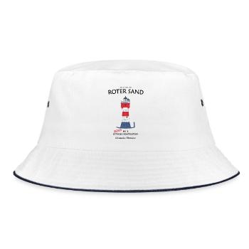Leuchtturm Roter Sand, erstes Offshore Bauwerk  - Bucket Hat - Weiß/Navy - Vorne