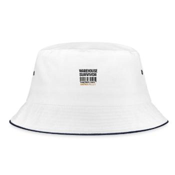Warehouse Survivor: Another Day, Another Pallet - Bucket Hat - white/navy - Front
