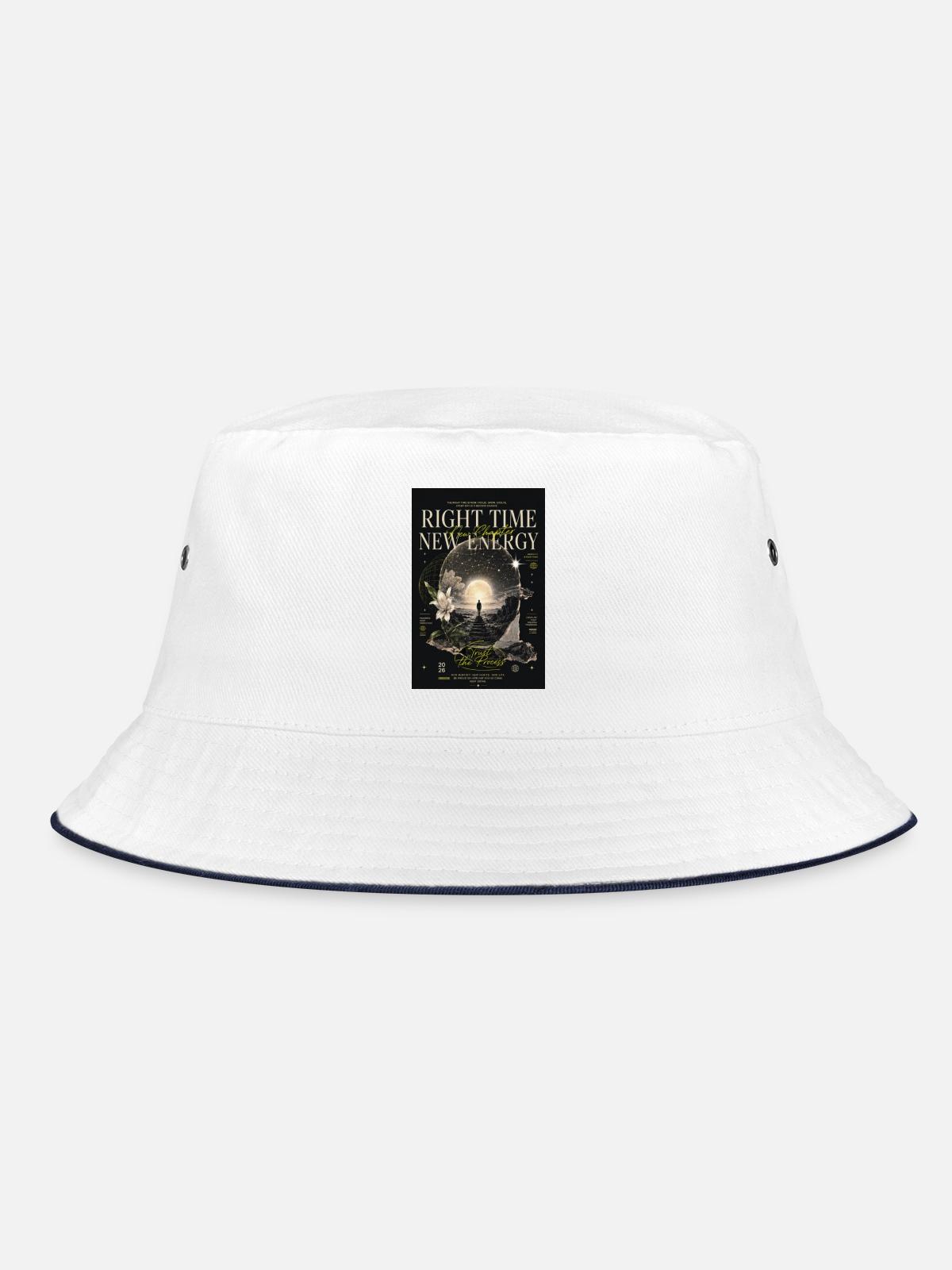 Right Time New Energy - Bucket Hat - white/navy - Front