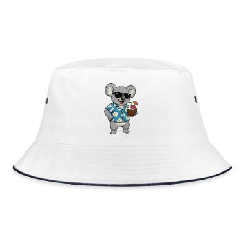 Koala Hawaii Cocktail - Bucket Hat - Weiß/Navy - Vorne