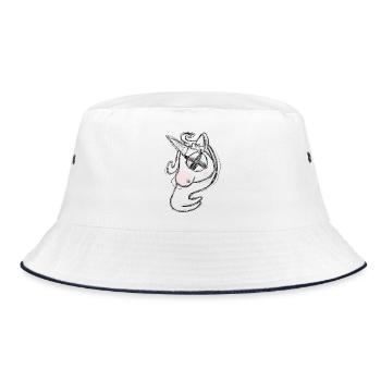 Dead Uni Grey - Bucket Hat - white/navy - Front
