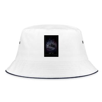 Cosmic Crown: Spiked Nebula - Bucket Hat - white/navy - Front