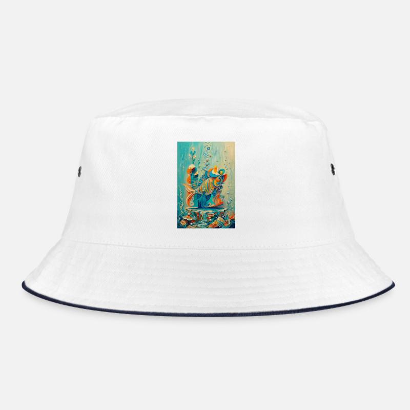 Koi underwater colorful artwork Bucket Hat